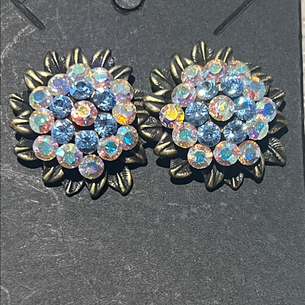 Elegant Crystal Flower Earrings